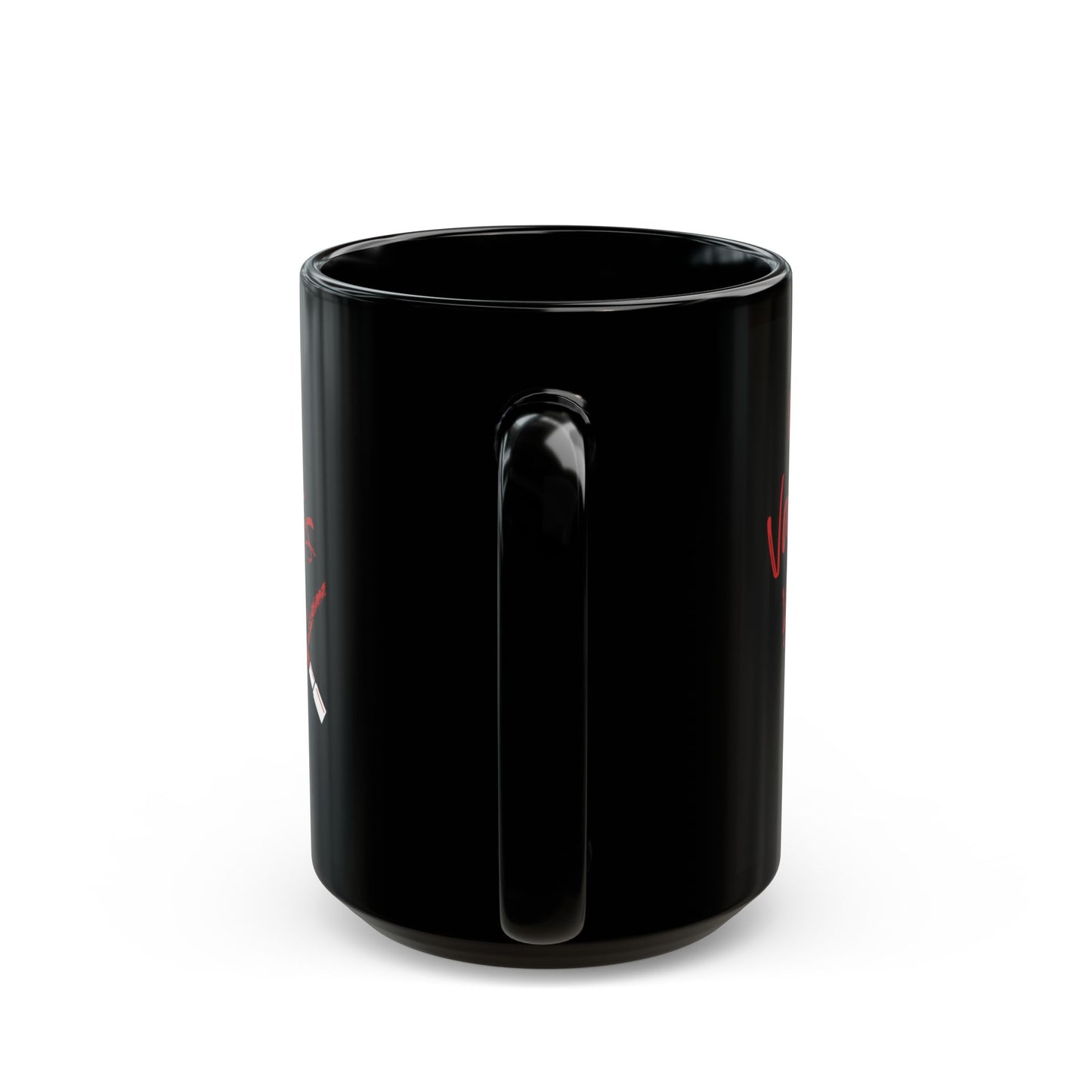Vanity Kiss Black Ceramic Mug, Self-Love Gift, Fun Coffee Cup, Cute Kisses Design, Confidence Mug