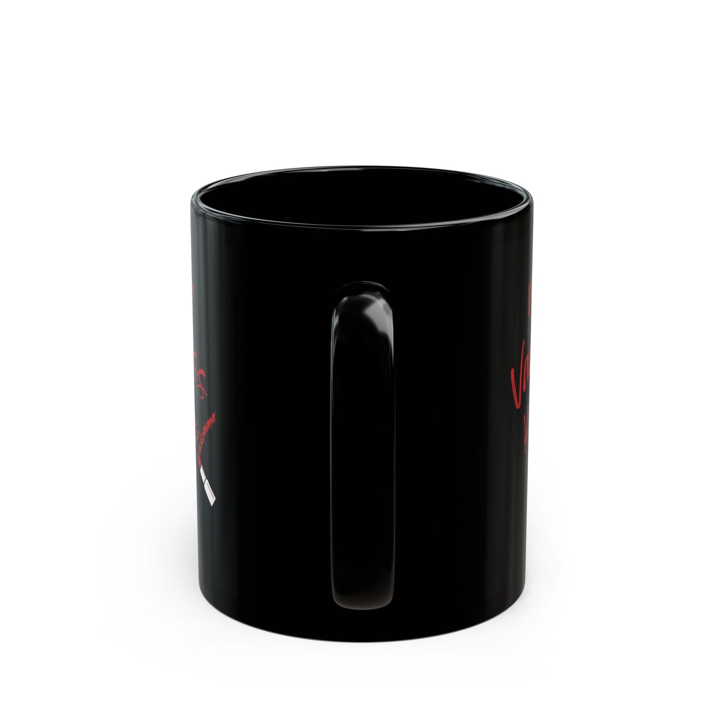 Vanity Kiss Black Ceramic Mug, Self-Love Gift, Fun Coffee Cup, Cute Kisses Design, Confidence Mug