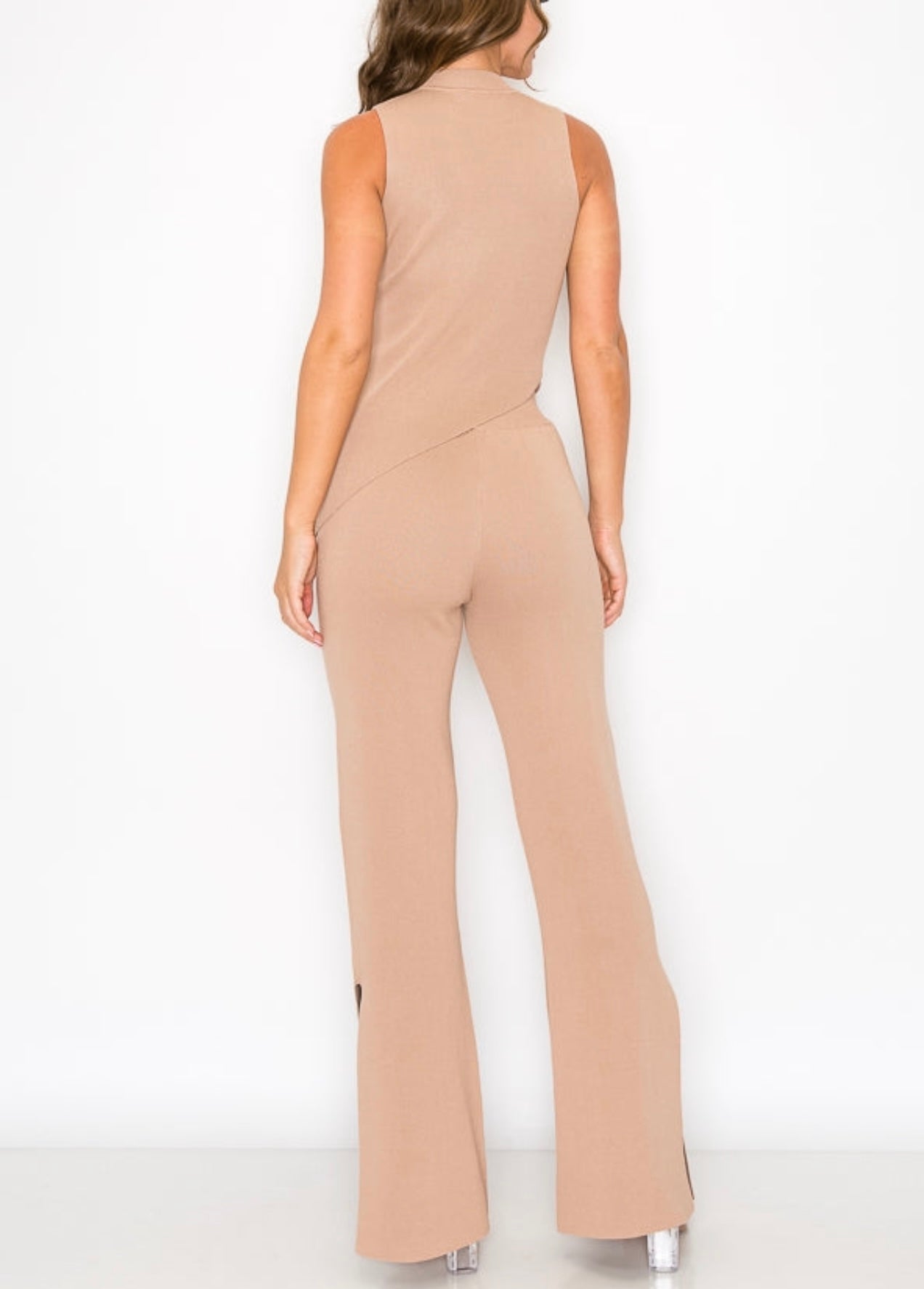 Tan Two-Piece Pant Set