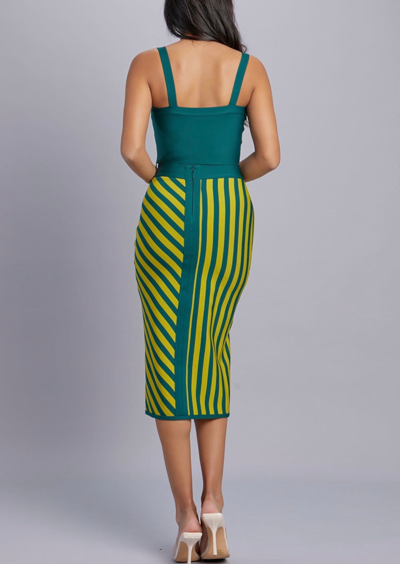 Green Two-Piece Skirt Set