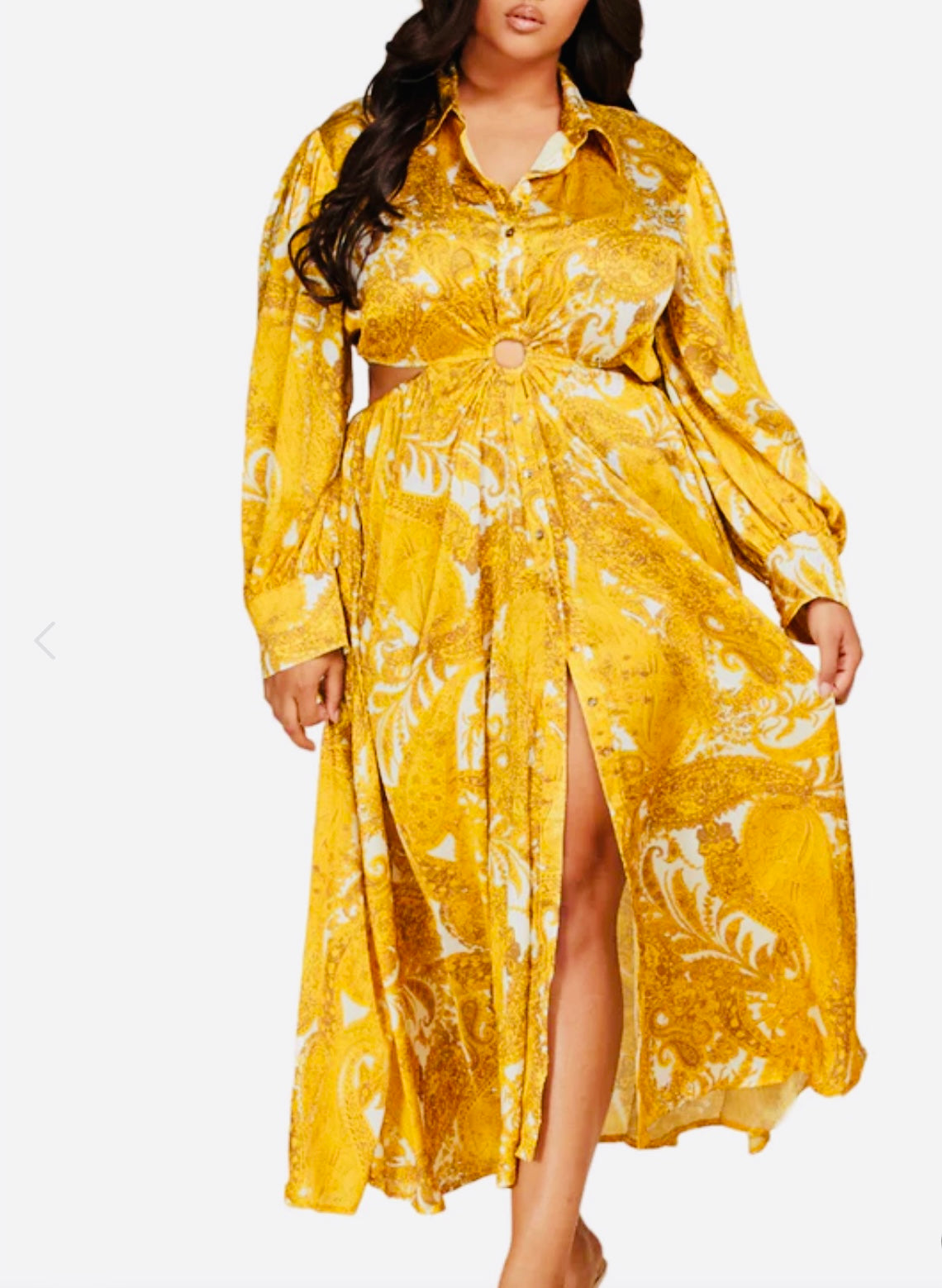 Plus Size Gold Shirt Dress