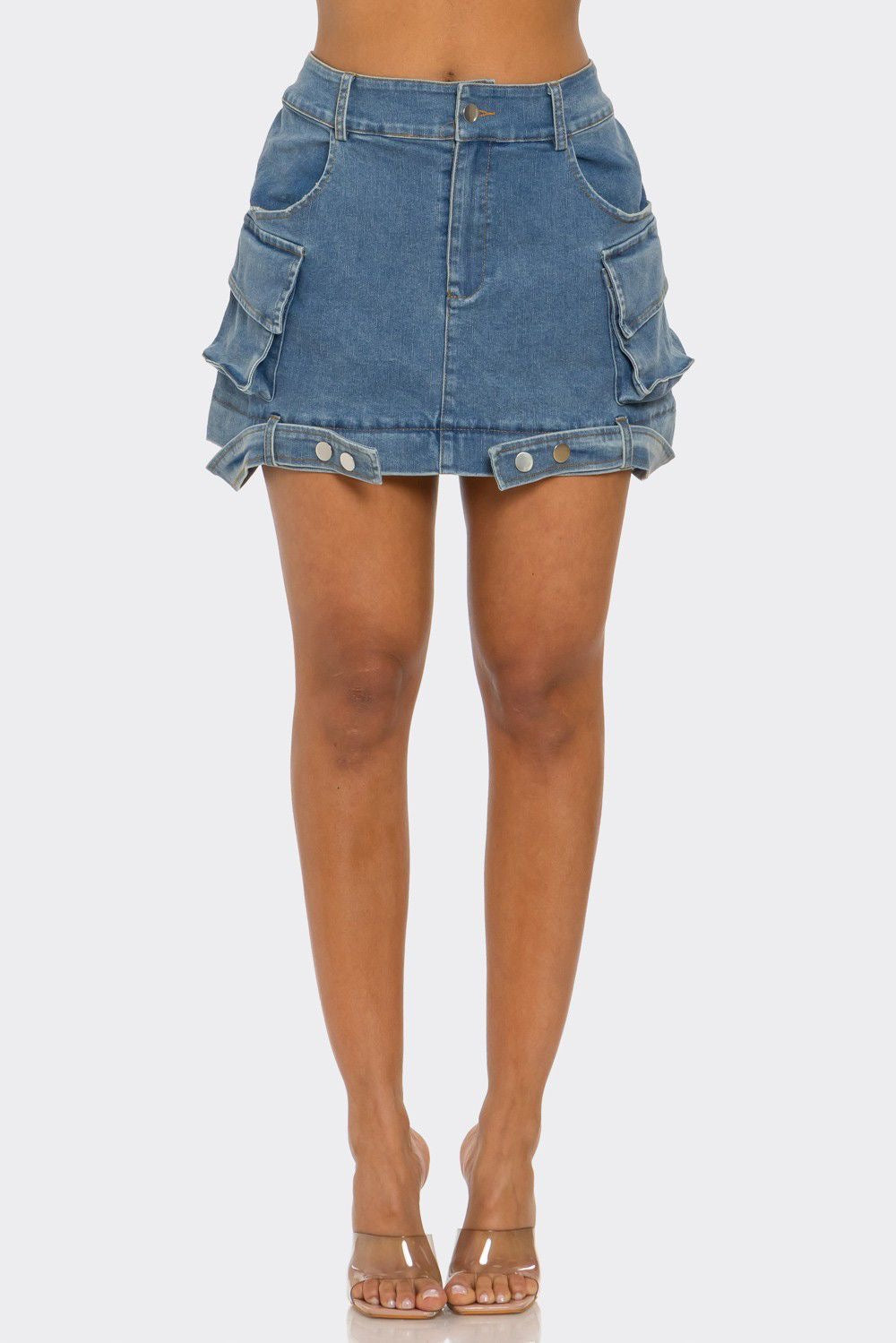 Plus Size Convertible Denim Skirt***Avaliable to Ship 4/29