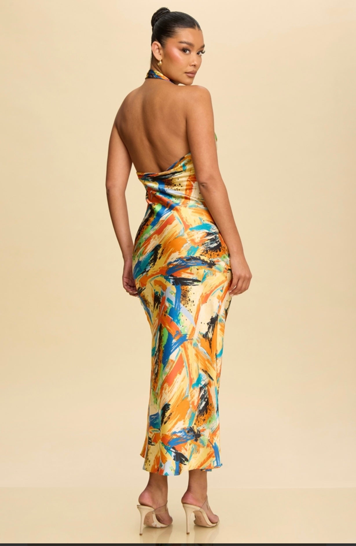 Multi Colored Midi Dress