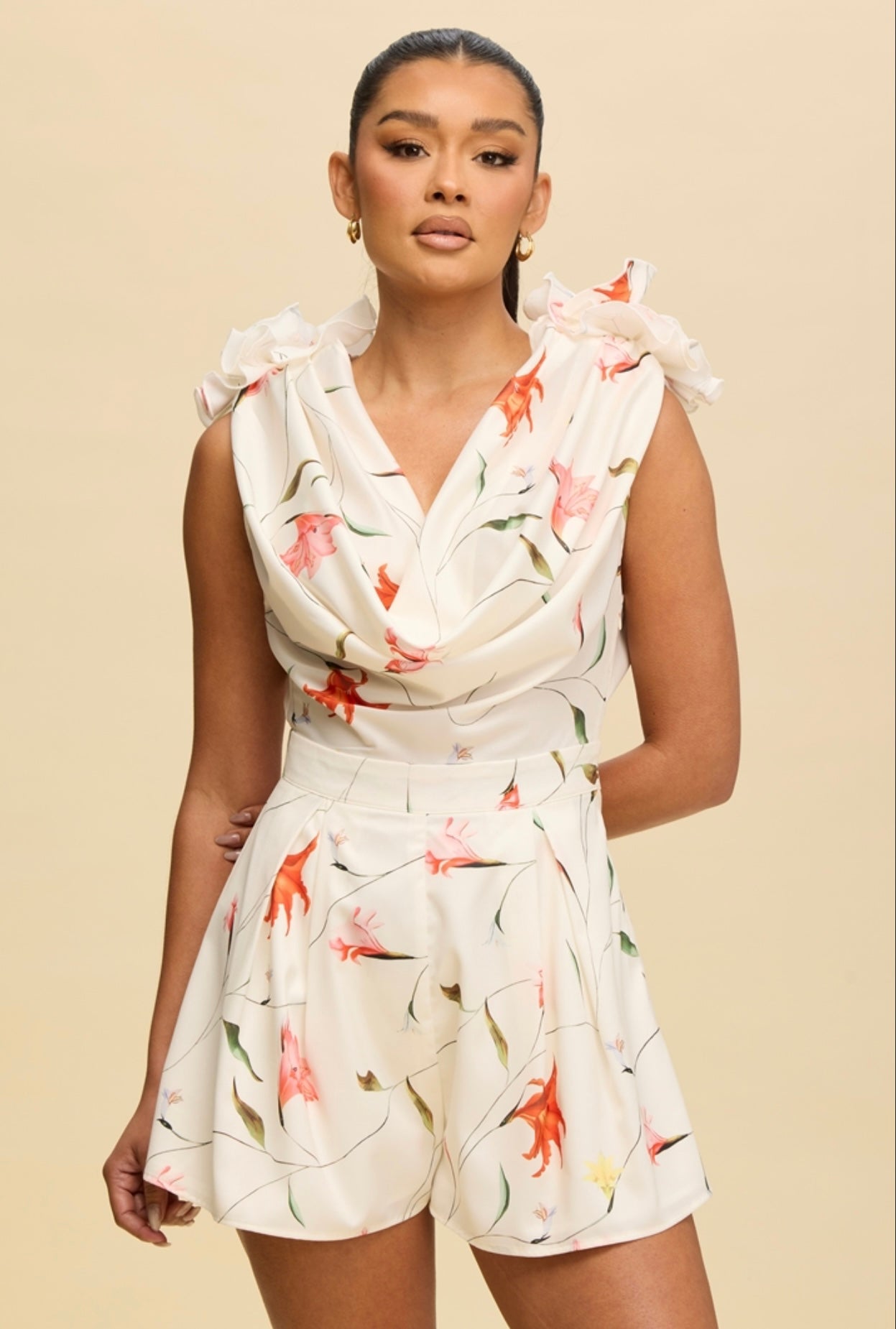 Floral Satin Romper Ships 8/6