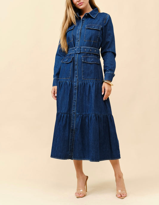 Dark Denim Midi Dress