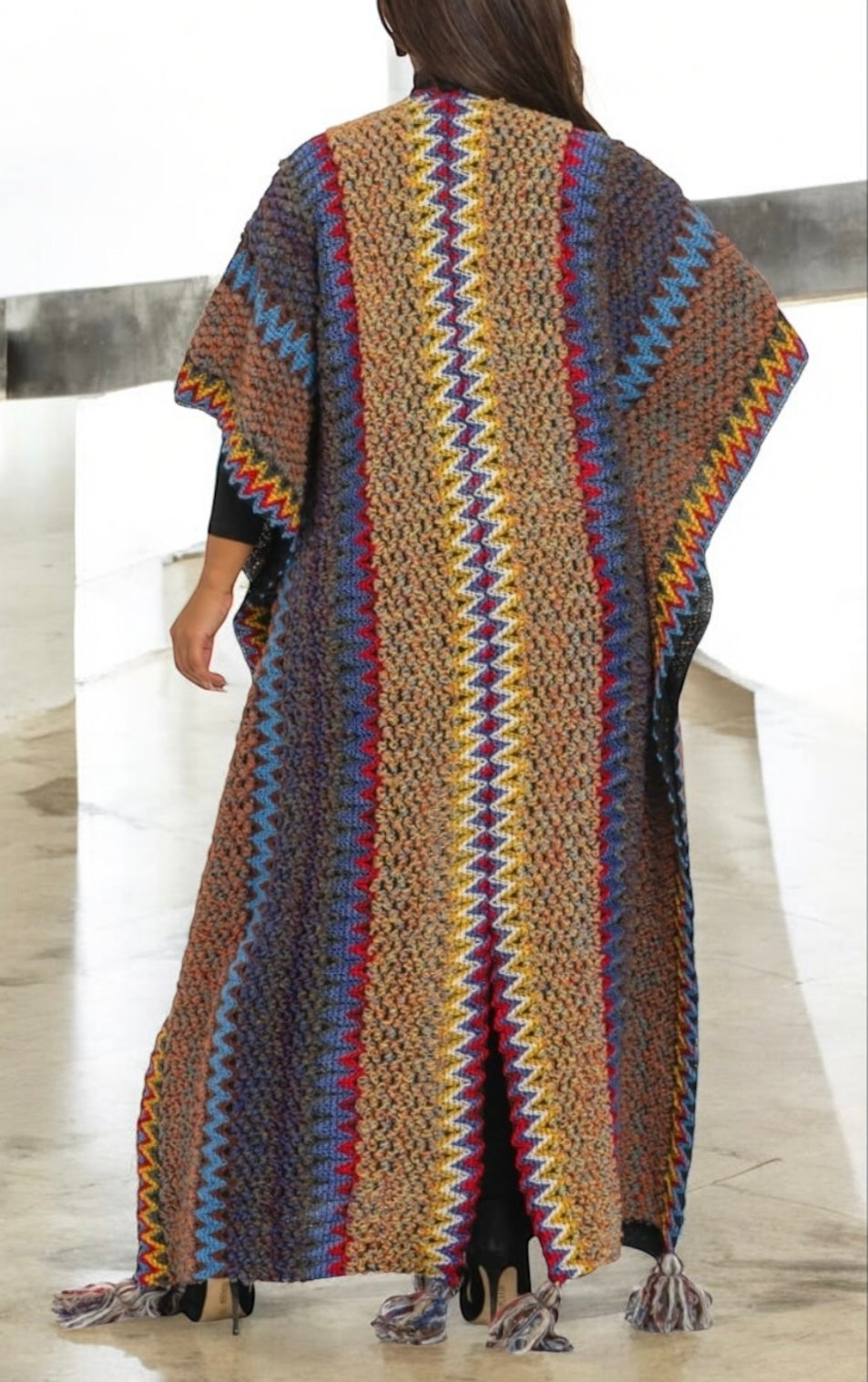 Brown Multi Color Caftan