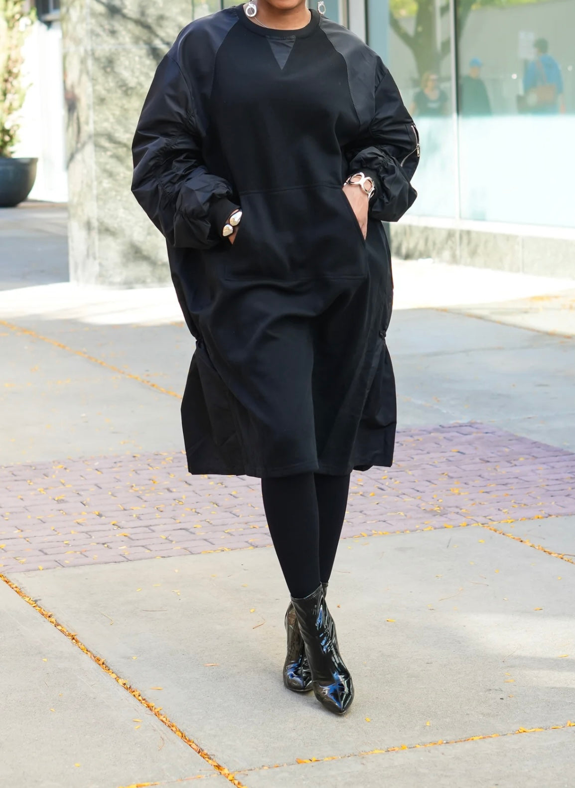 Urban Luxe Utility Dress - Black