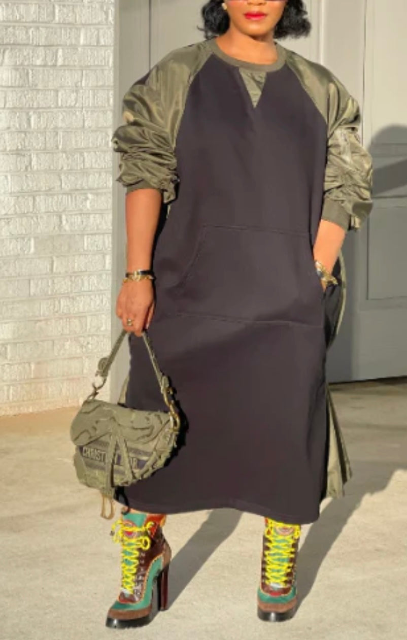 Urban Luxe Utility Dress – Green