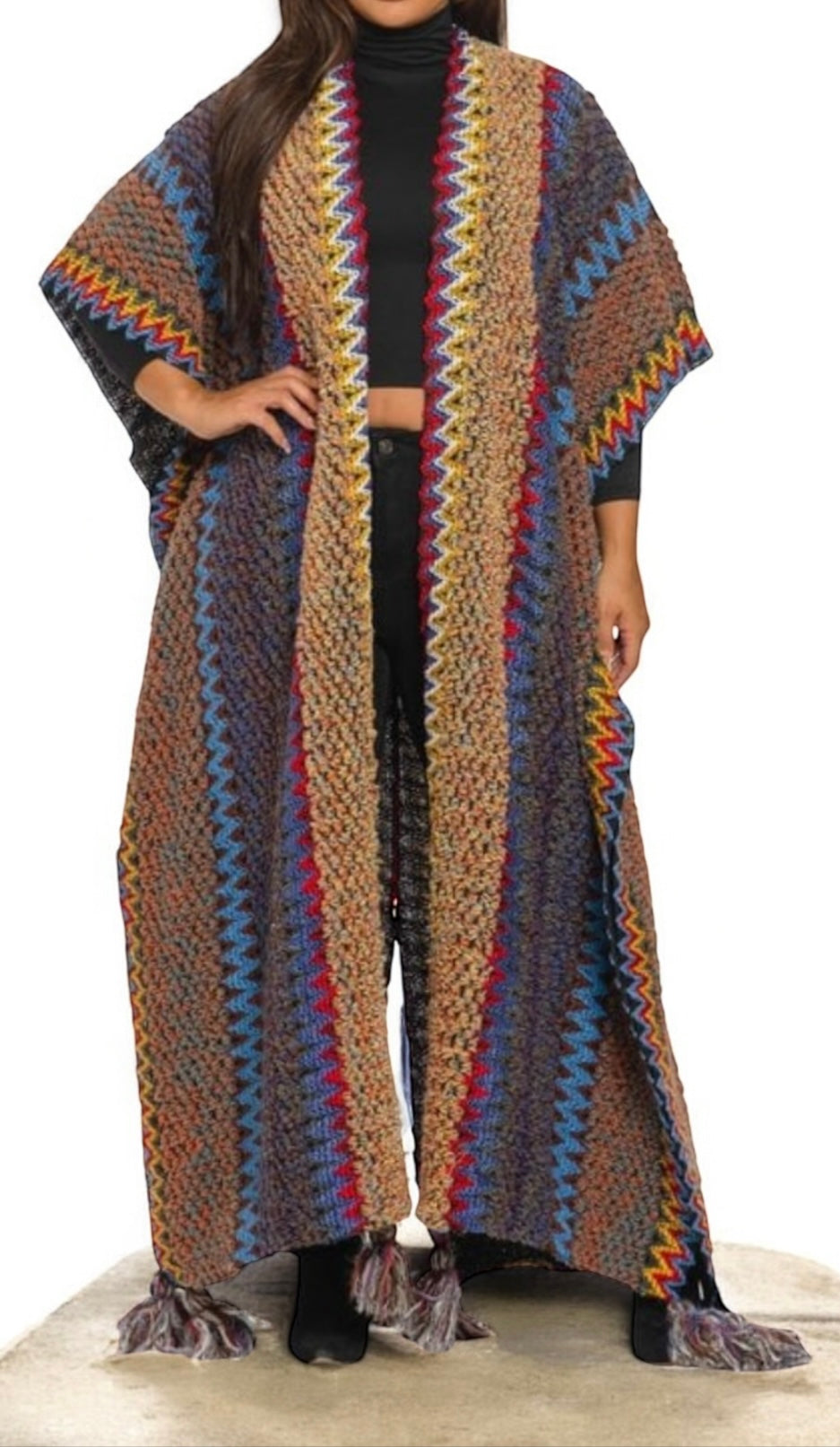 Brown Multi Color Caftan