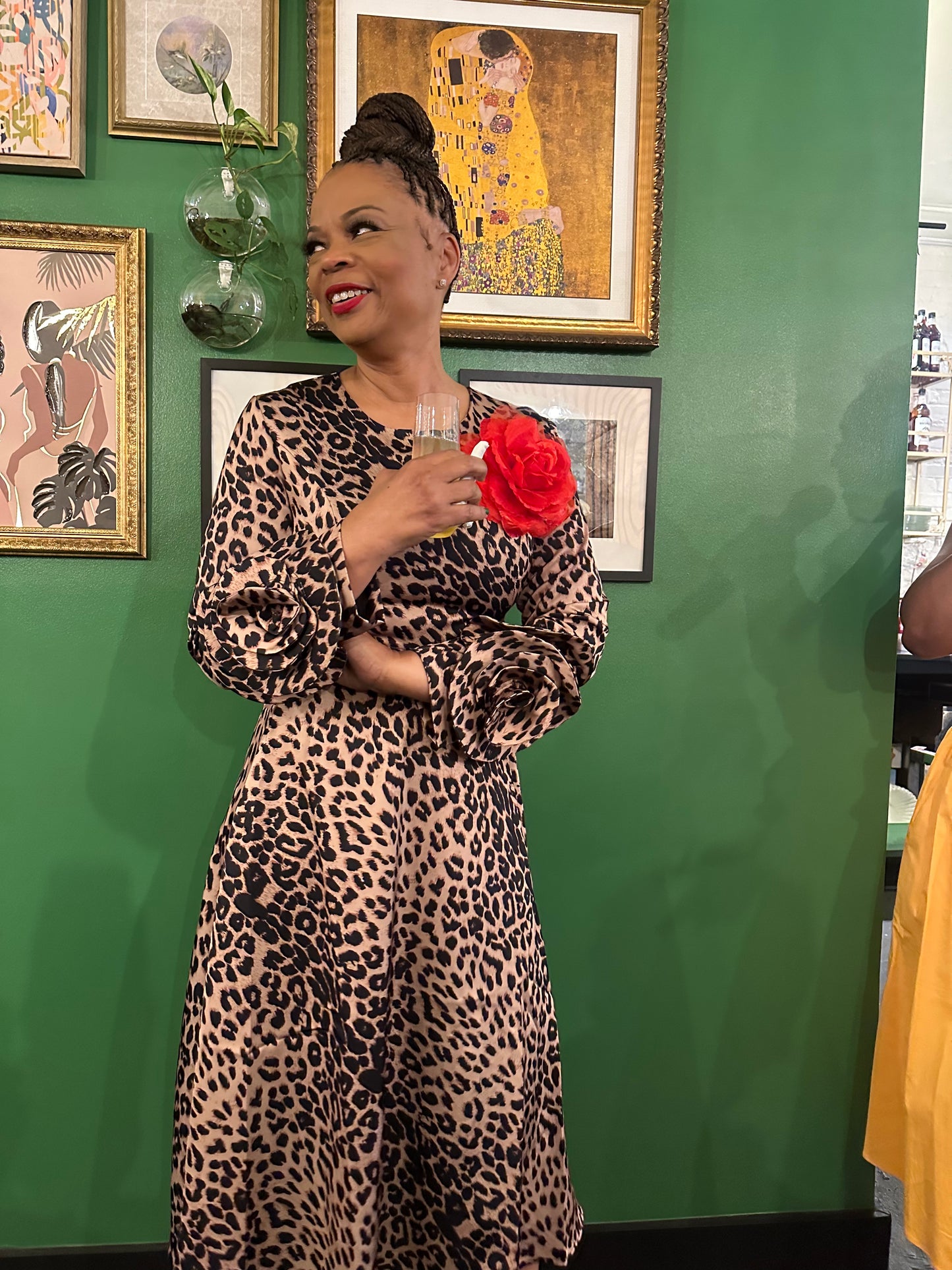 Leopard Dress with Sleeve Detail