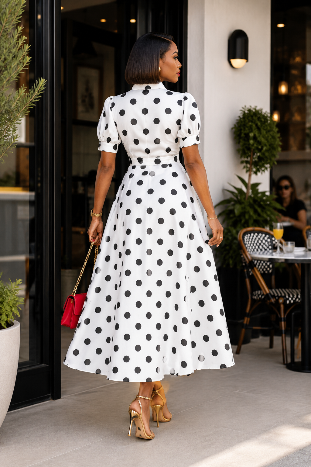 Polished In Polka Dots Midi Dress