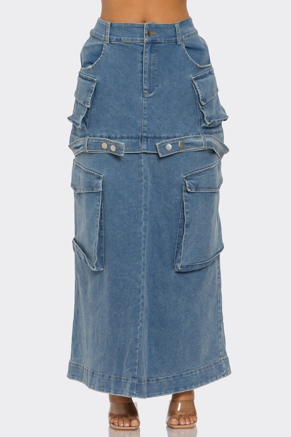 Plus Size Convertible Denim Skirt***Avaliable to Ship 4/29