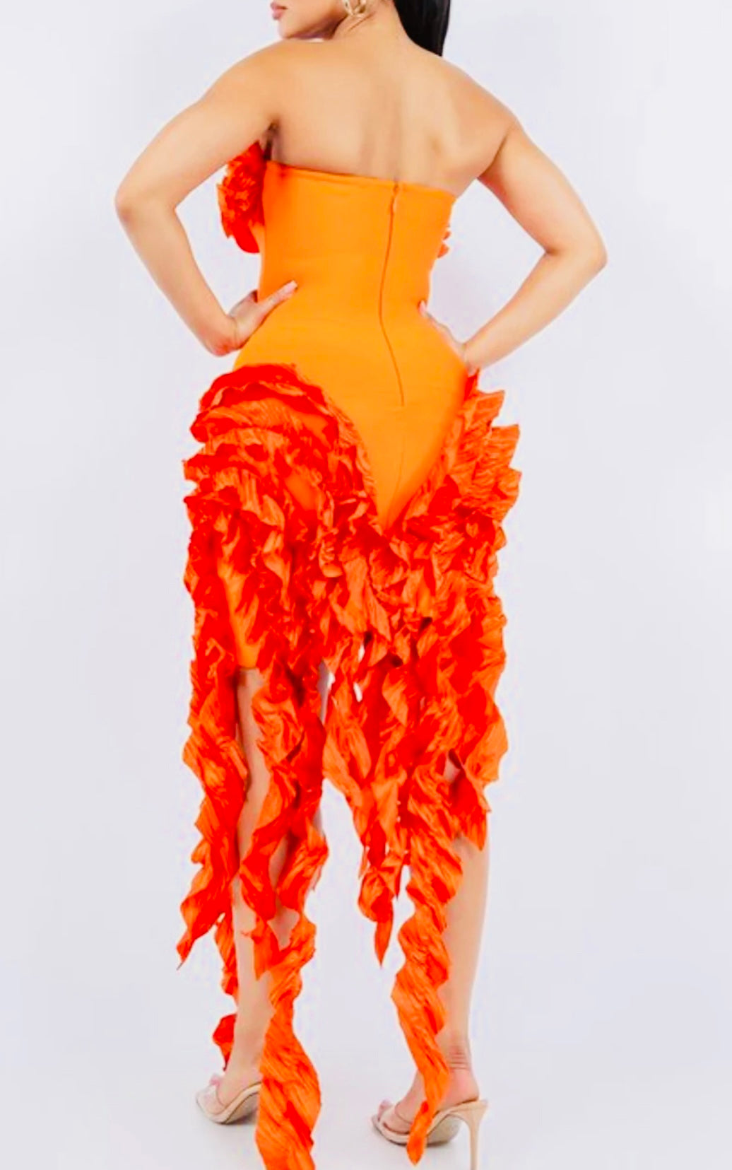 Orange Sexy Tube Dress