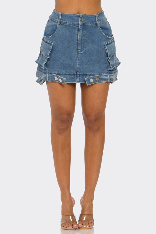 Plus Size Convertible Denim Skirt***Avaliable to Ship 4/29