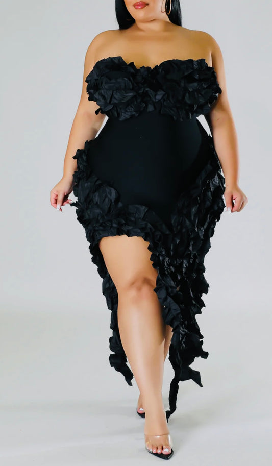 Black Sexy Plus Size Tube Dress