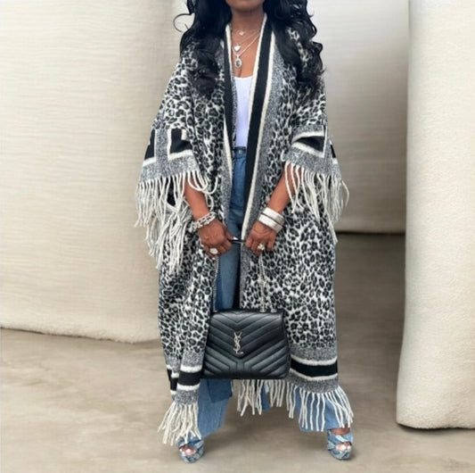 The Luxe Leopard Fringe Duster