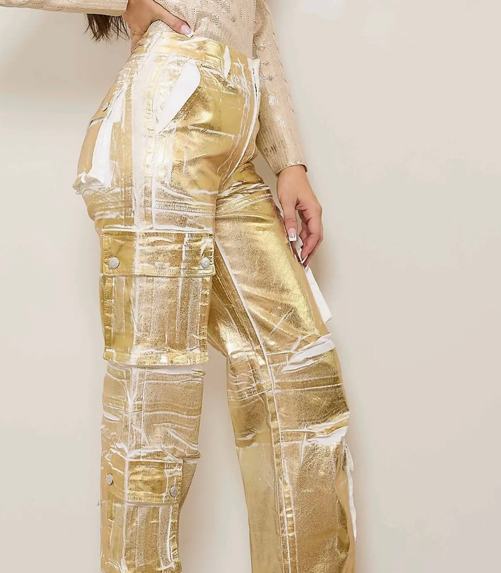 The Gold Standard Metallic Cargo Pants ~ Ships 9/26