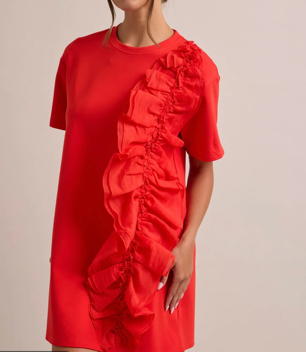 Ruffle Majesty Dress – Red
