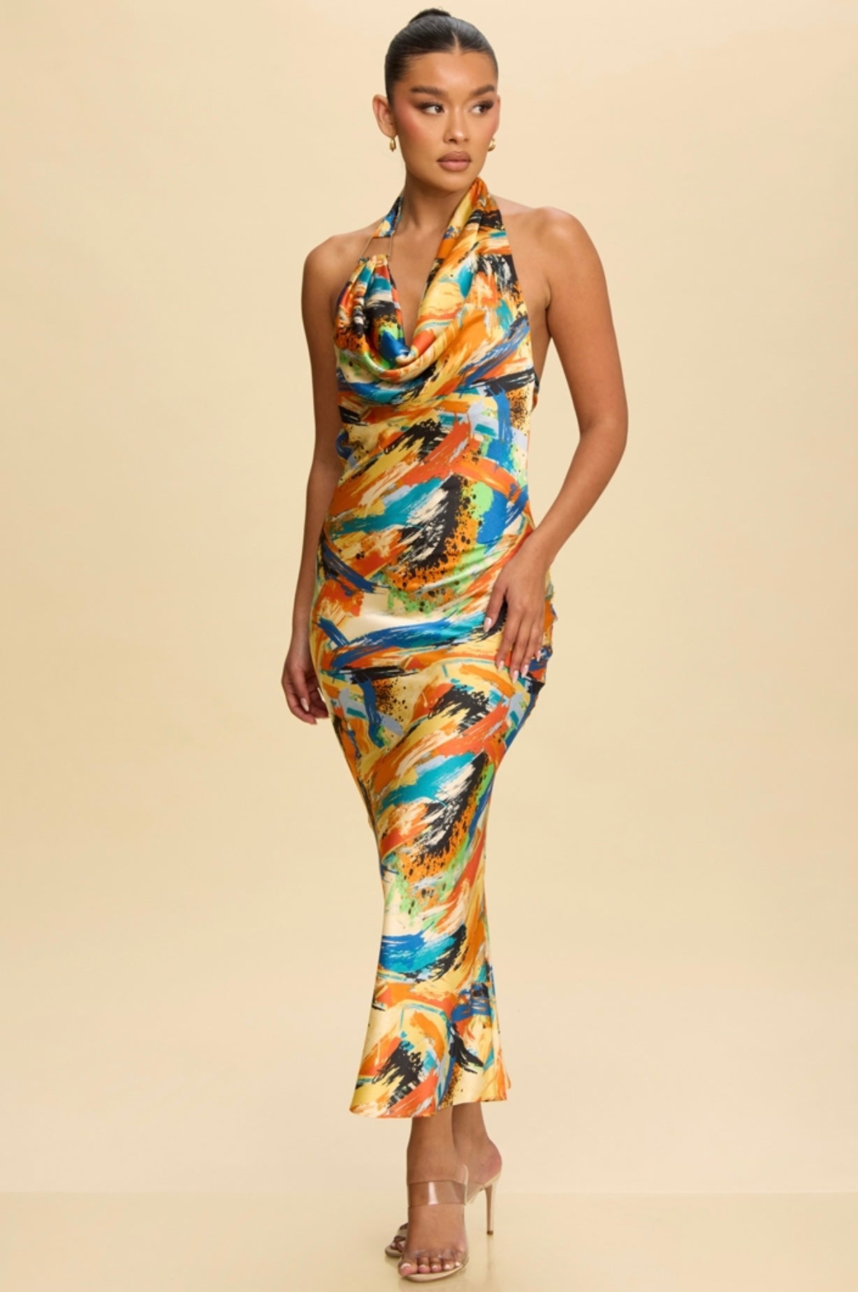 Multi Colored Midi Dress