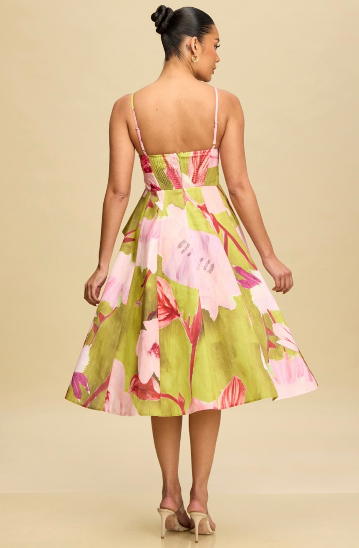 Lime Multi Color Midi Dress