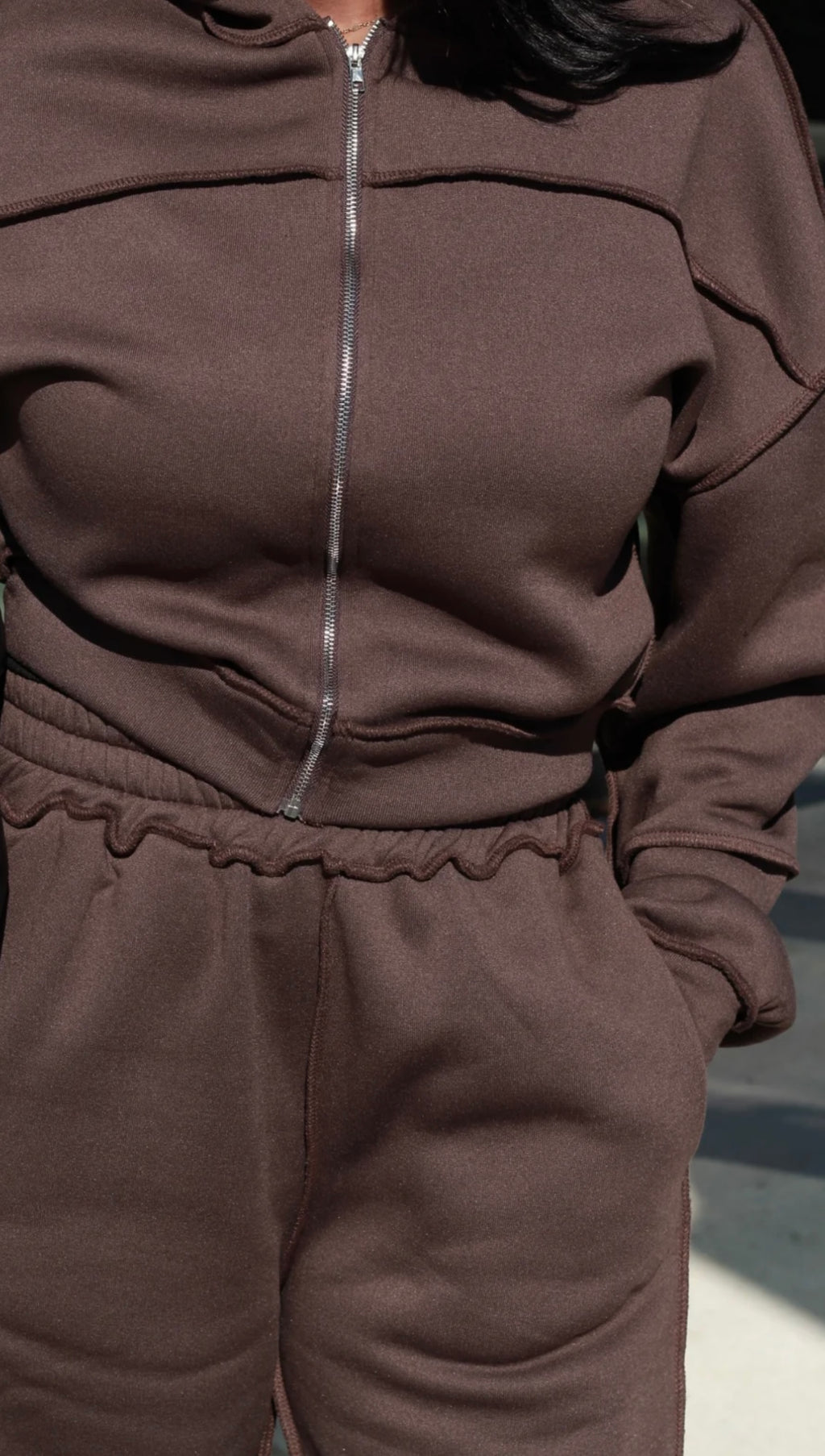 The Off-Duty Luxe Hooded Set – Chocolate