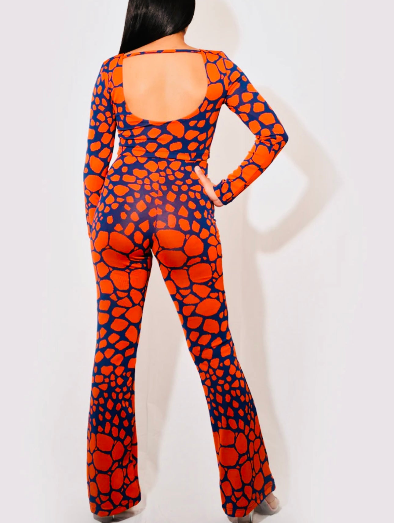 Orange and Blue Two Piece Set
