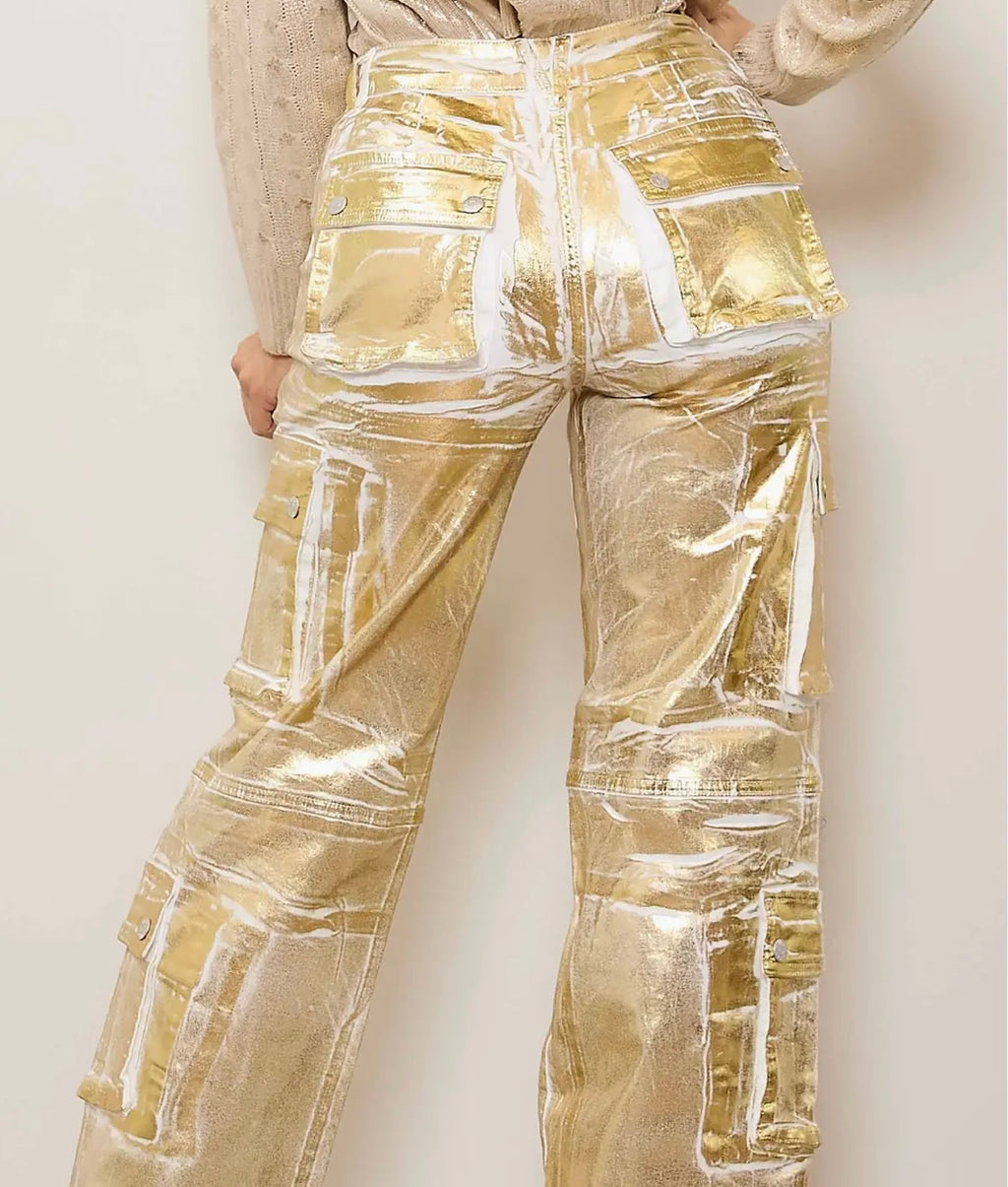 The Gold Standard Metallic Cargo Pants ~ Ships 9/26