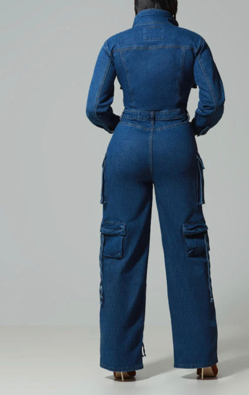 Multi-Pocket Wide Leg Jumpsuit