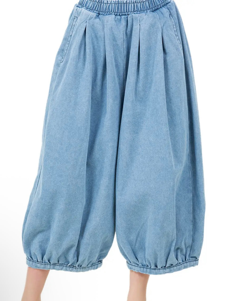 Denim Curve Barrel Pants