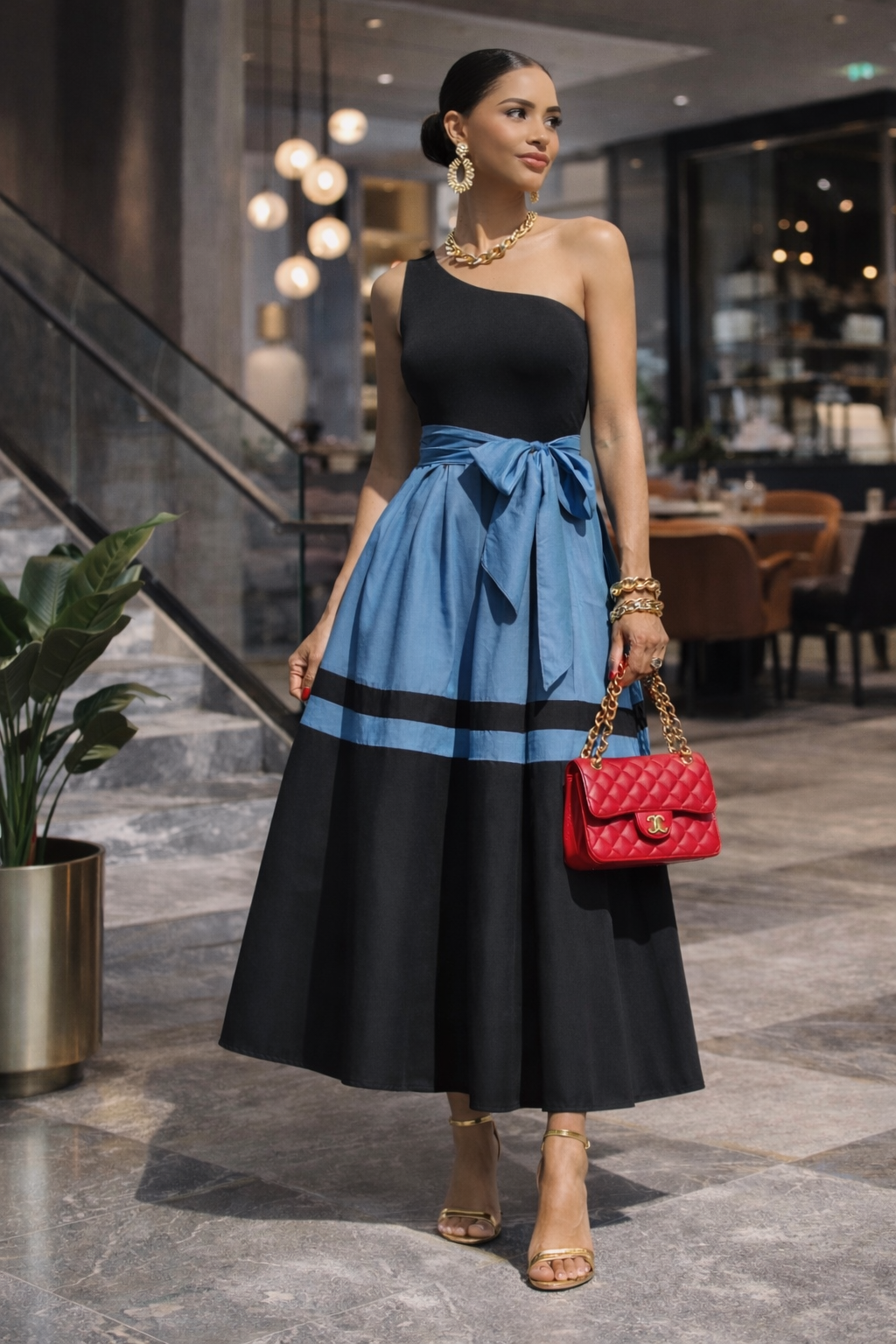 Main Character Moment One-Shoulder Midi Dress