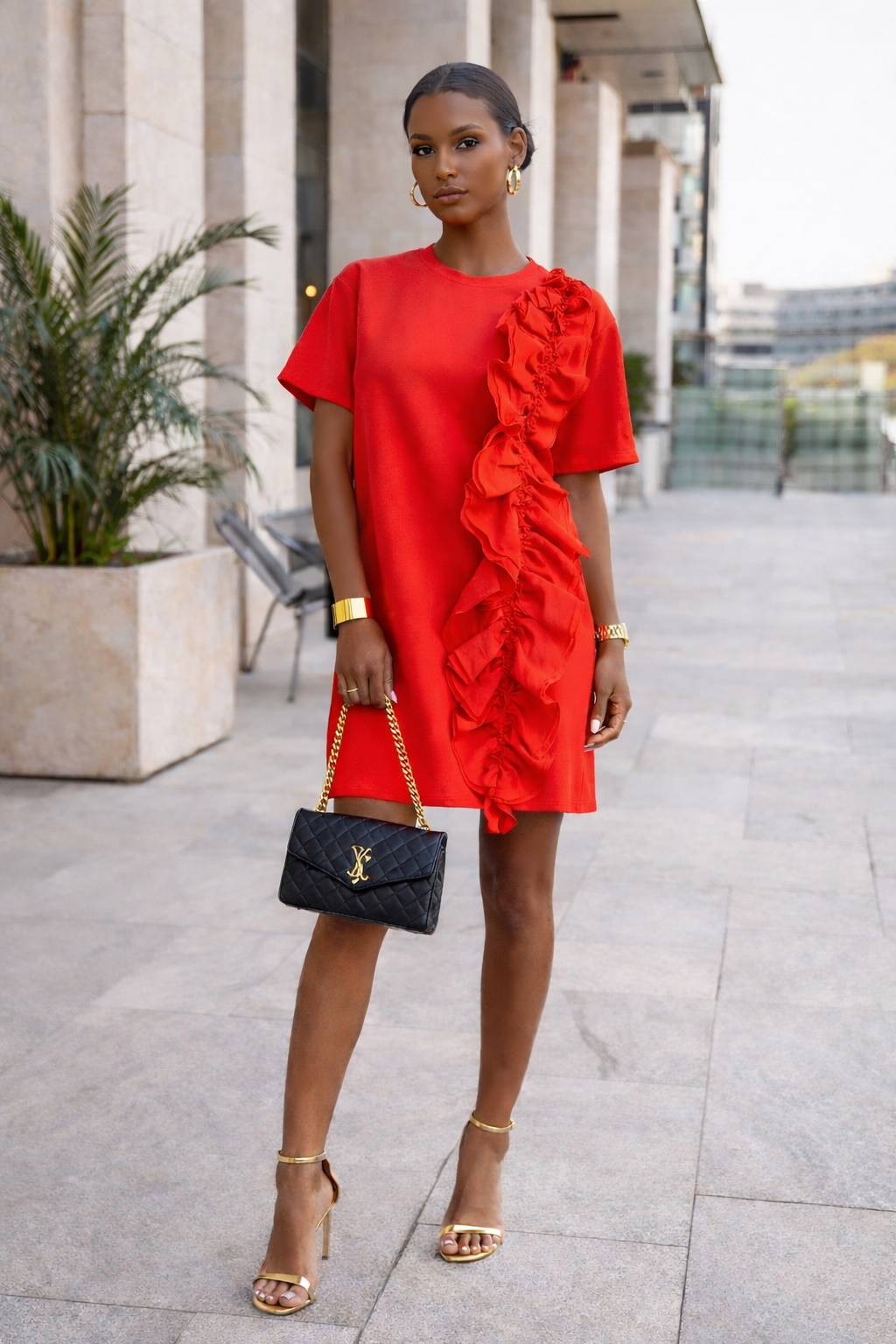 The Scarlet Statement Ruffle Dress