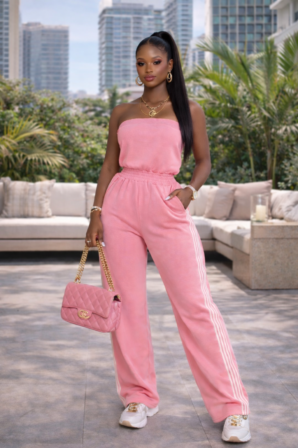The Off Duty Luxe Stripe Jumpsuit