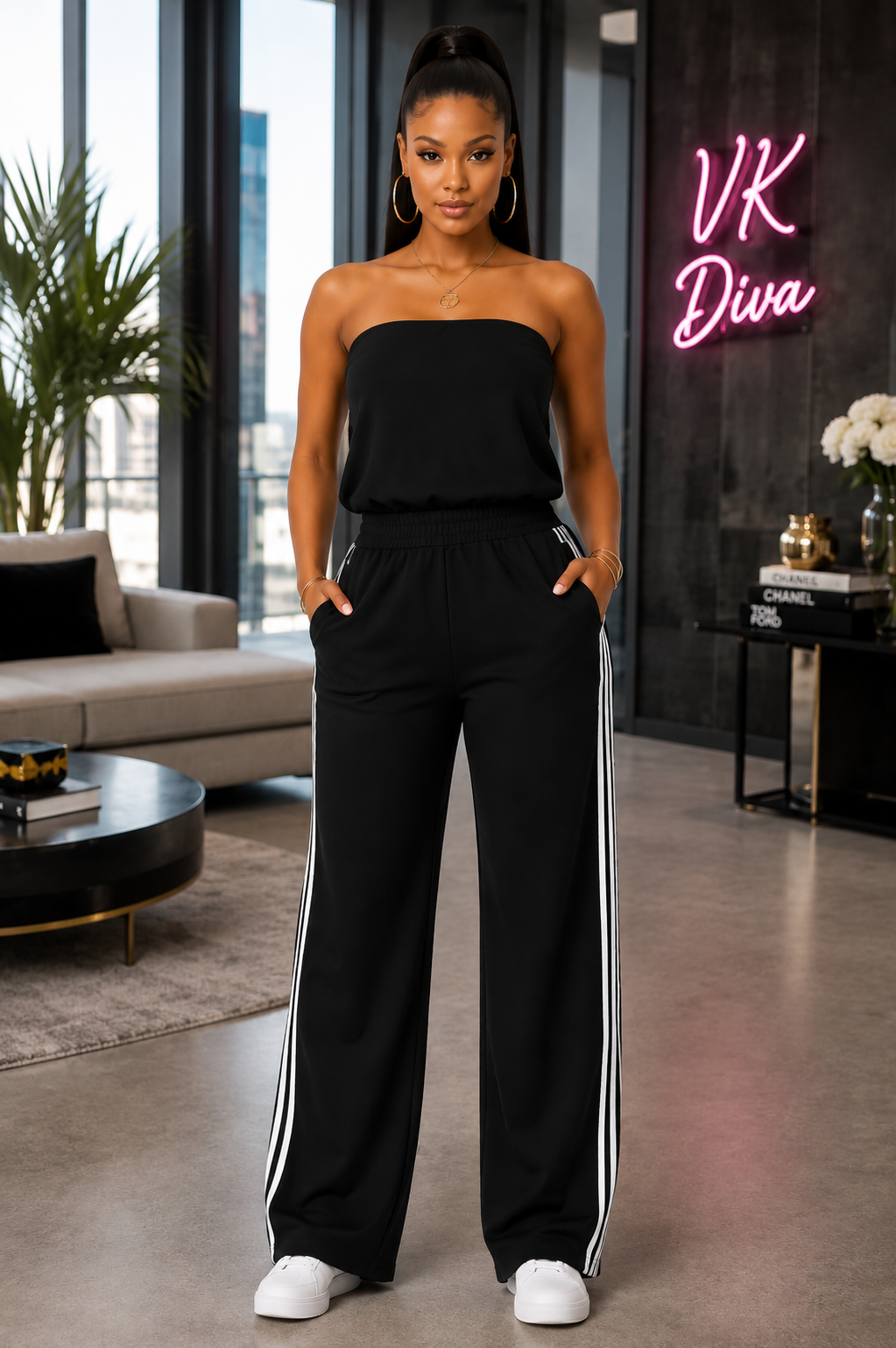 The Off Duty Luxe Stripe Jumpsuit