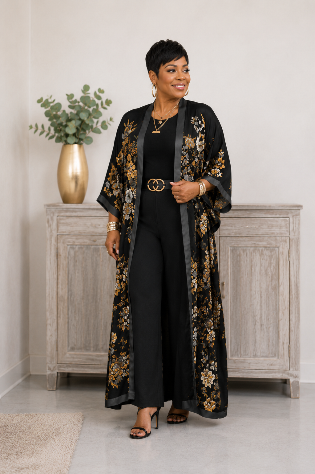Midnight Bloom Kimono