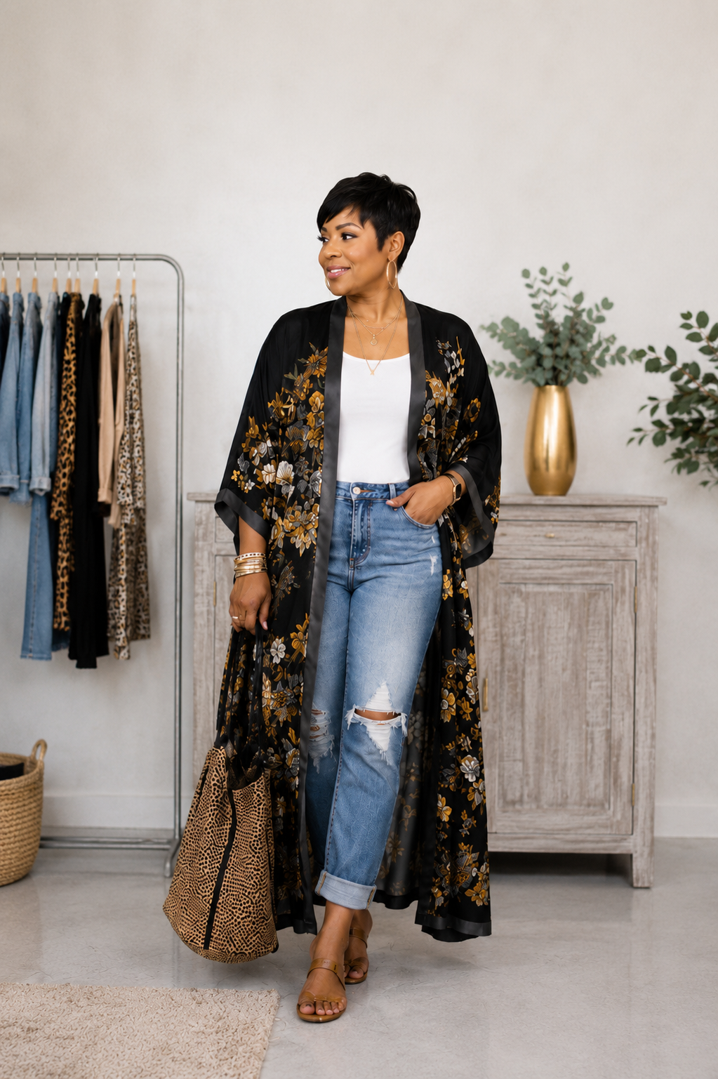 Midnight Bloom Kimono