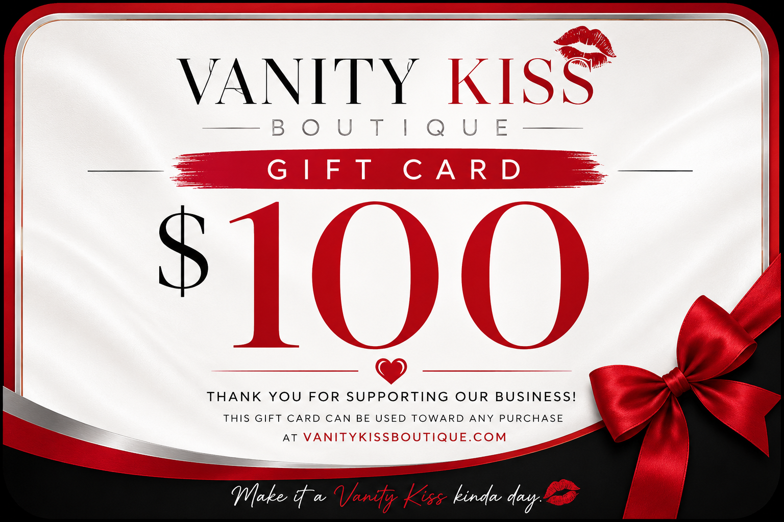 Vanity Kiss Gift Card $100
