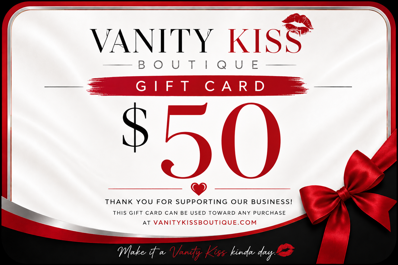 Vanity Kiss Gift Card $50