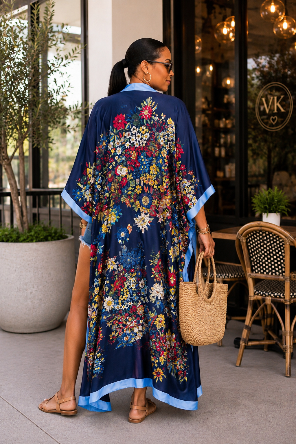 Sapphire Bloom Kimono~Ships July 14