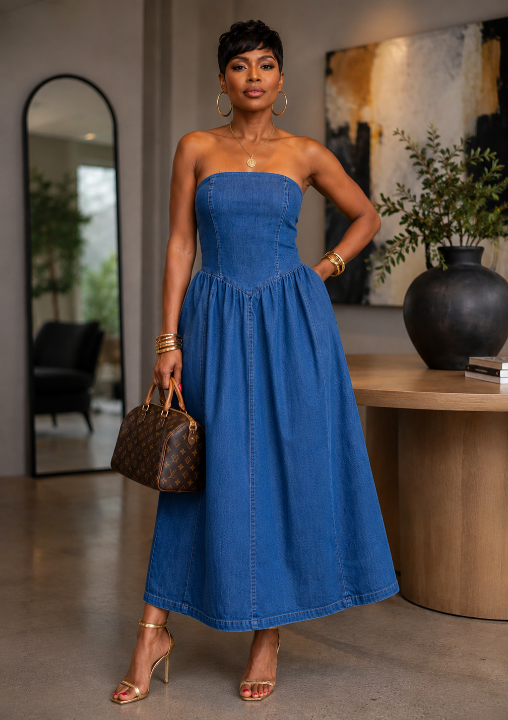 Weekend in Denim Maxi Dress