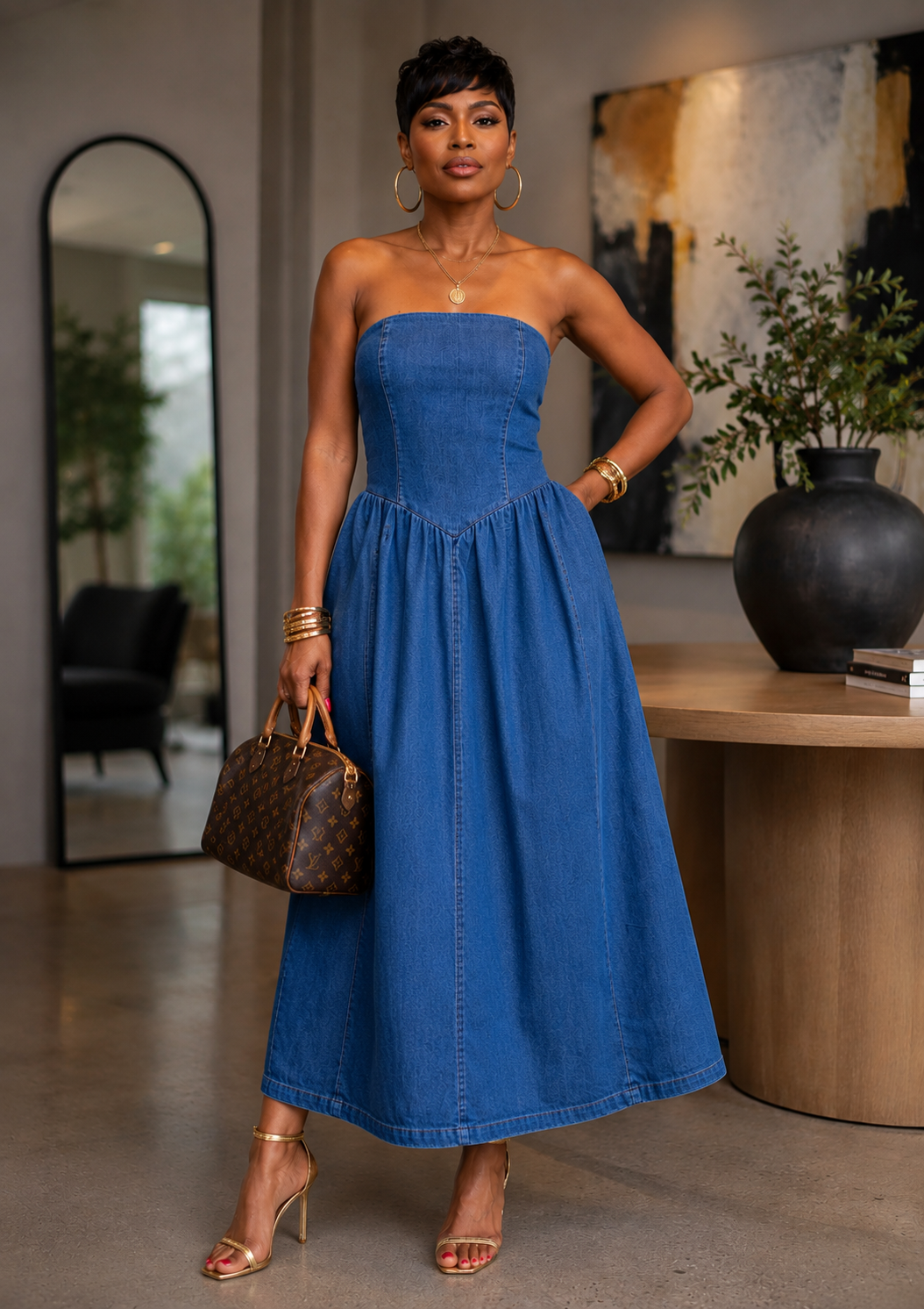 Weekend in Denim Maxi Dress