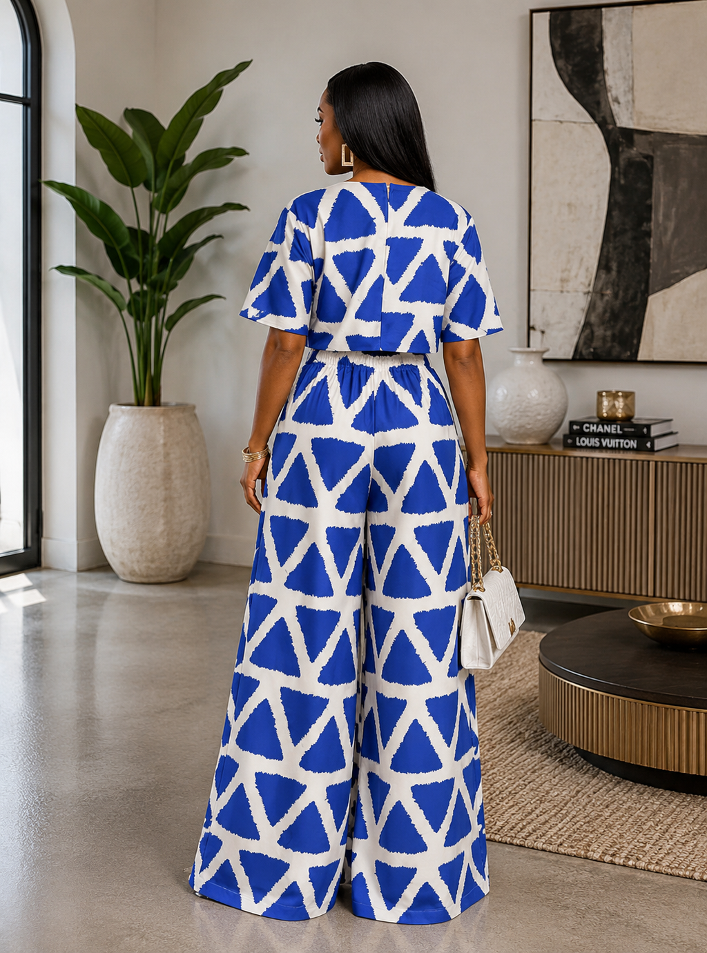 Santorini Blue Wide-Leg Pant Set ~ Blue