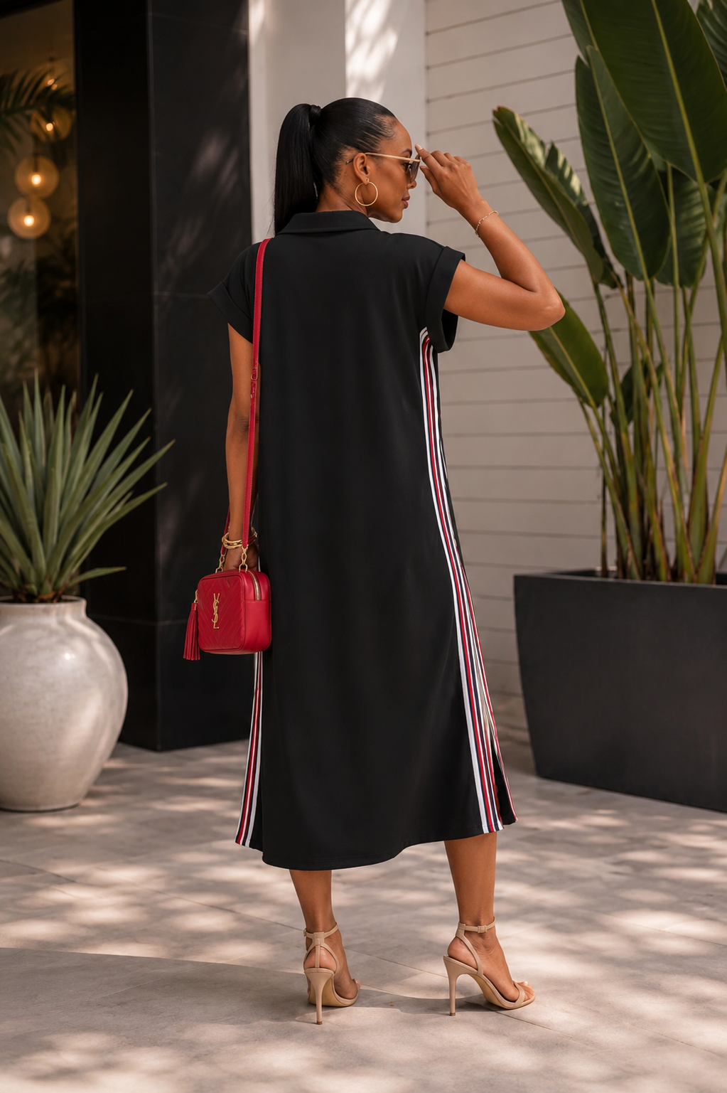 Weekend Luxe Track Dress – Black***Ships July 30th