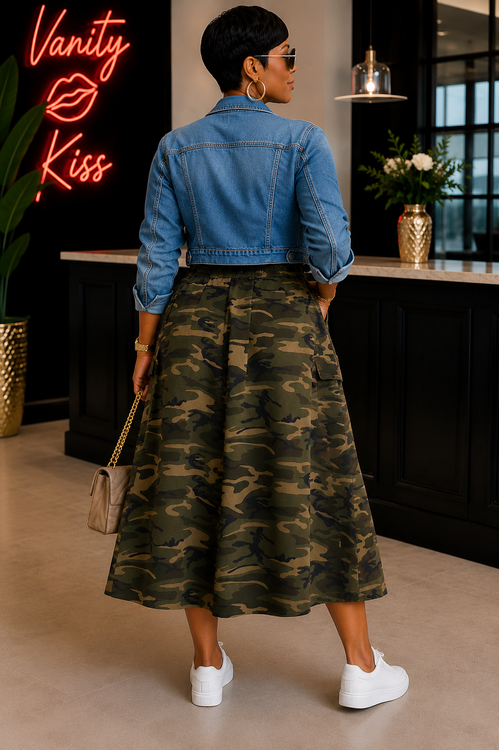 The Weekend Camo Midi Skirt~Estimated Ship Date July 29th