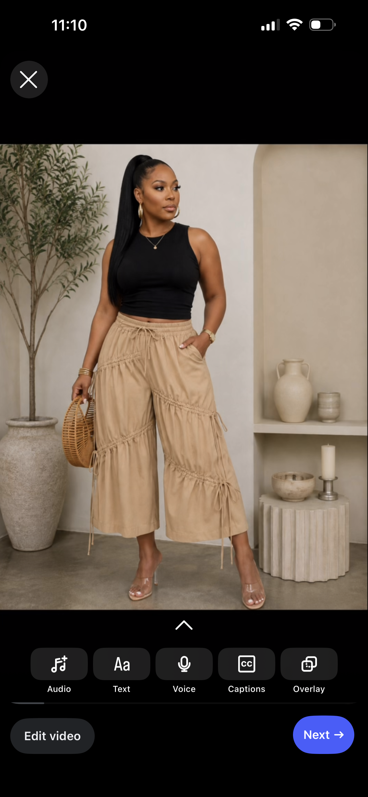 The Gathered Charm Wide-Leg Pants - Taupe