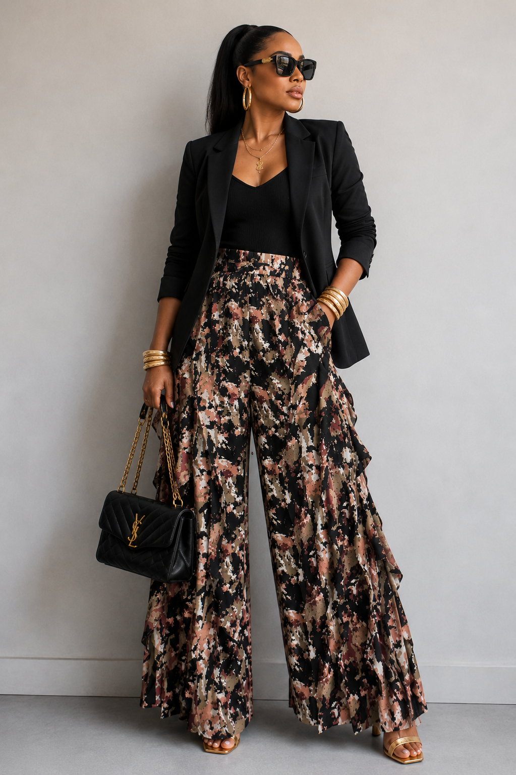 Abstract Muse Ruffle Wide-Leg Pants~EST Ship August 20th