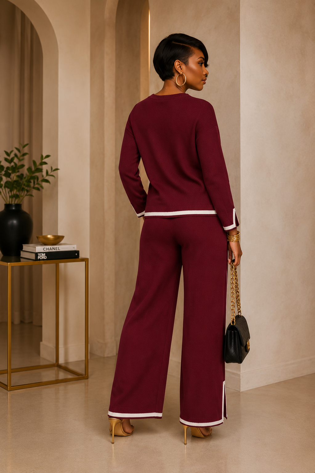 The Burgundy Edit Two-Piece Sweater Set