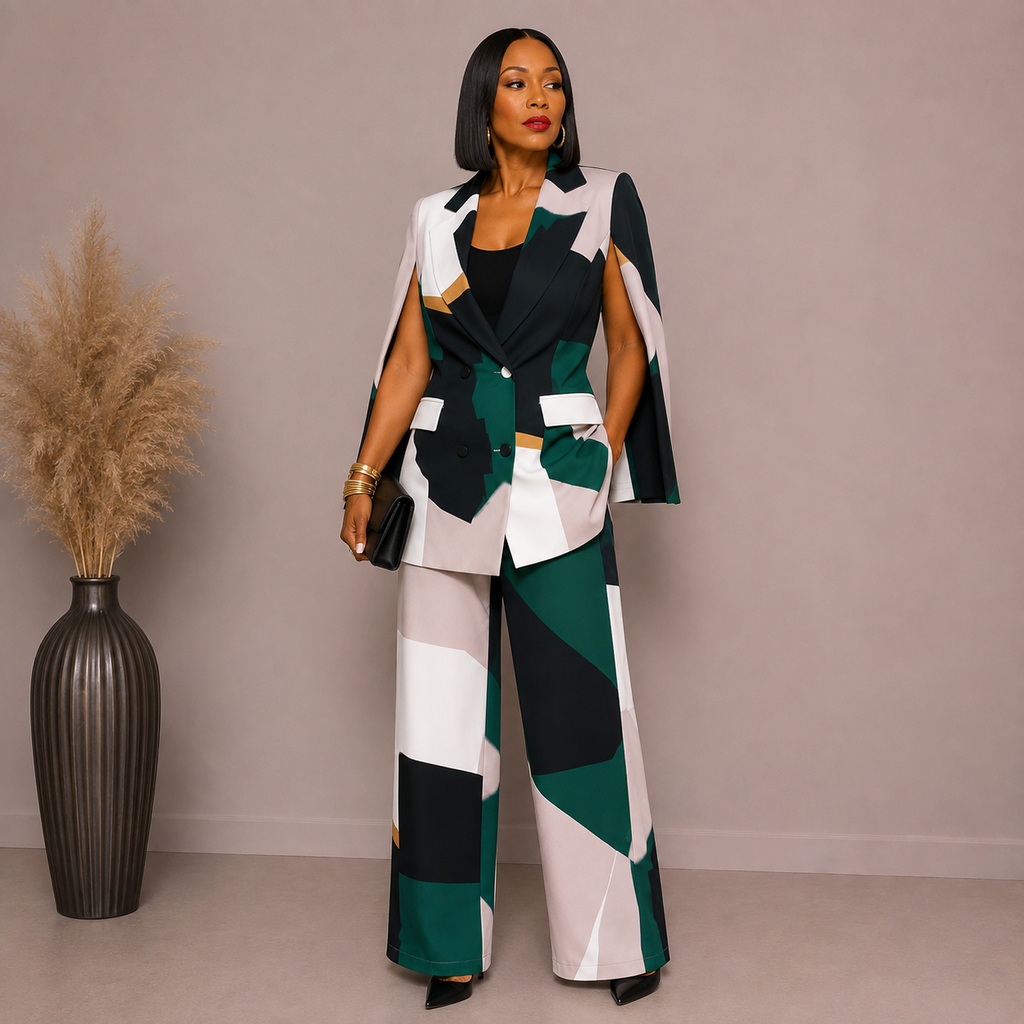 The Power Move Printed Suit Set