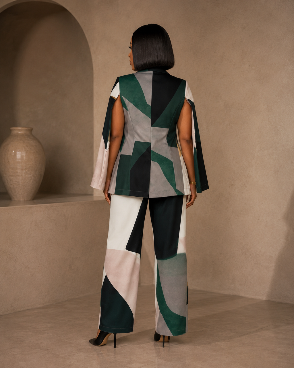 The Power Move Printed Suit Set