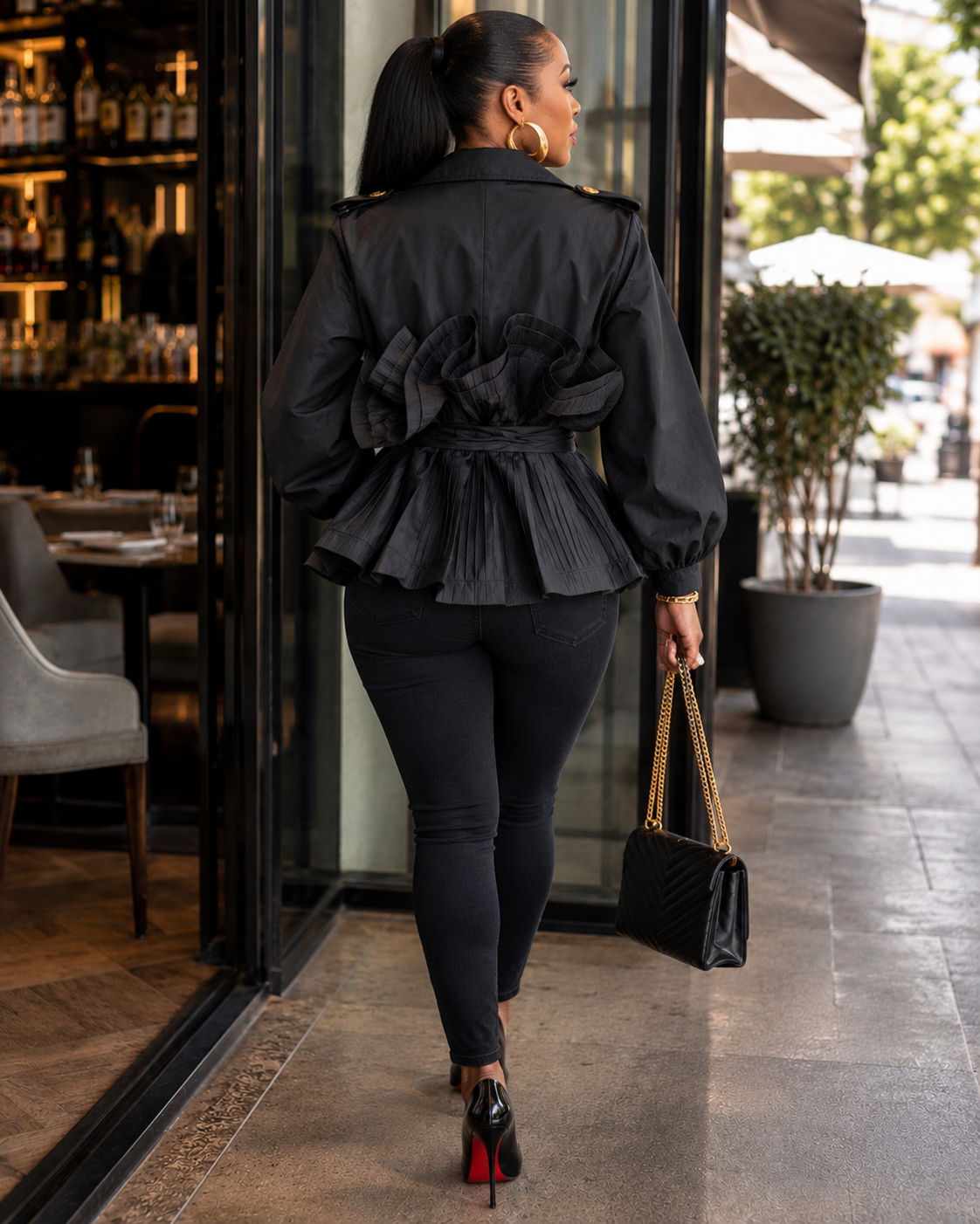 The After Hours Ruffle Jacket ~ Black