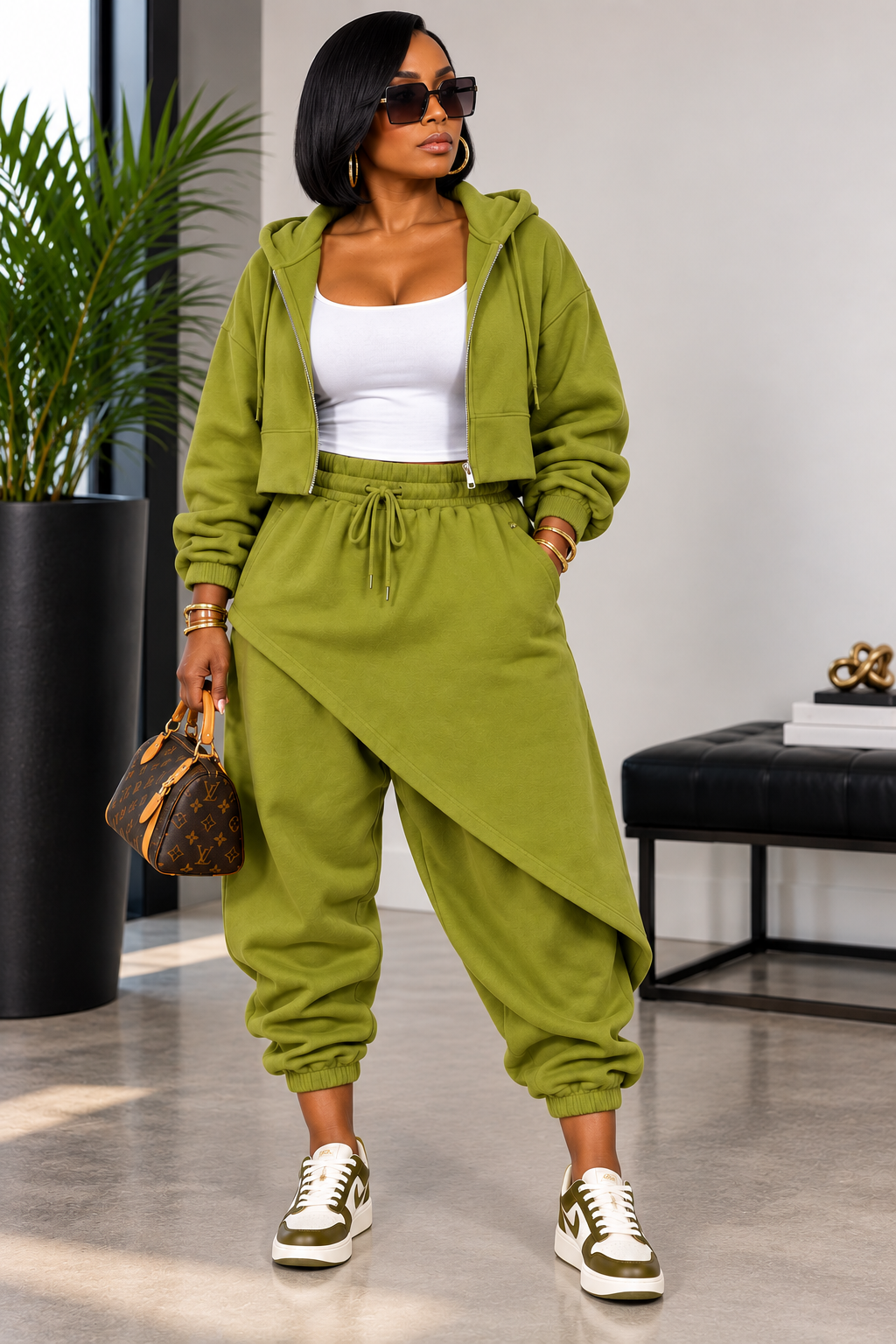 Off-Duty Drama Hoodie Set ~ Olive